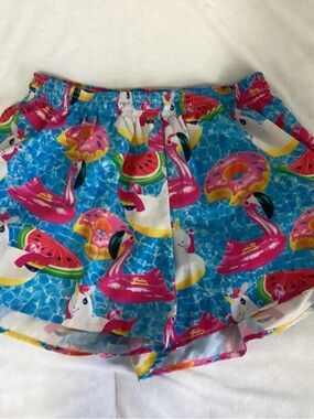 Blue Novelty Pool Print Athletic Shorts - Women's